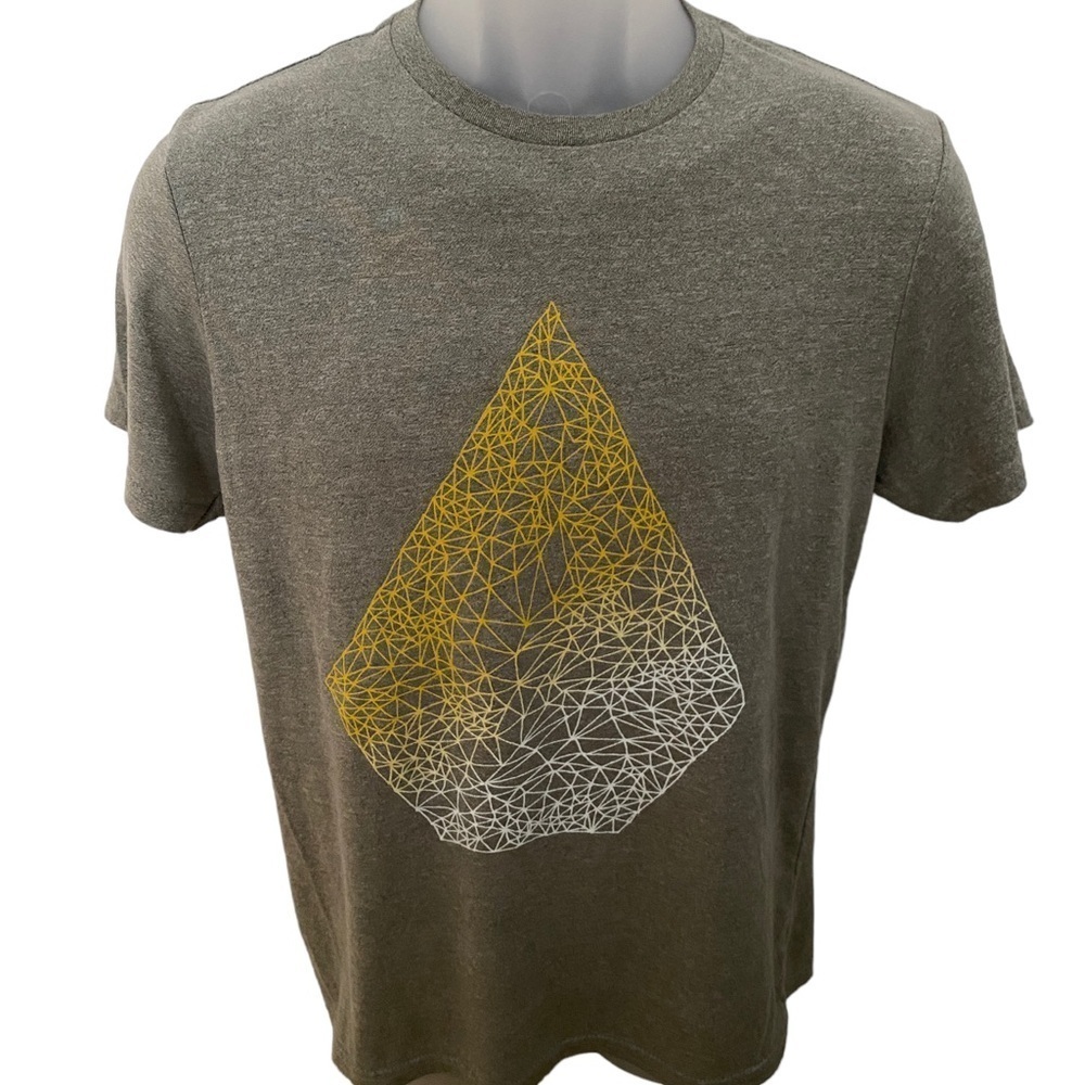 VOLCOM Stone Green & Yellow Skate Streetwear Tee Shirt Men S/P Small